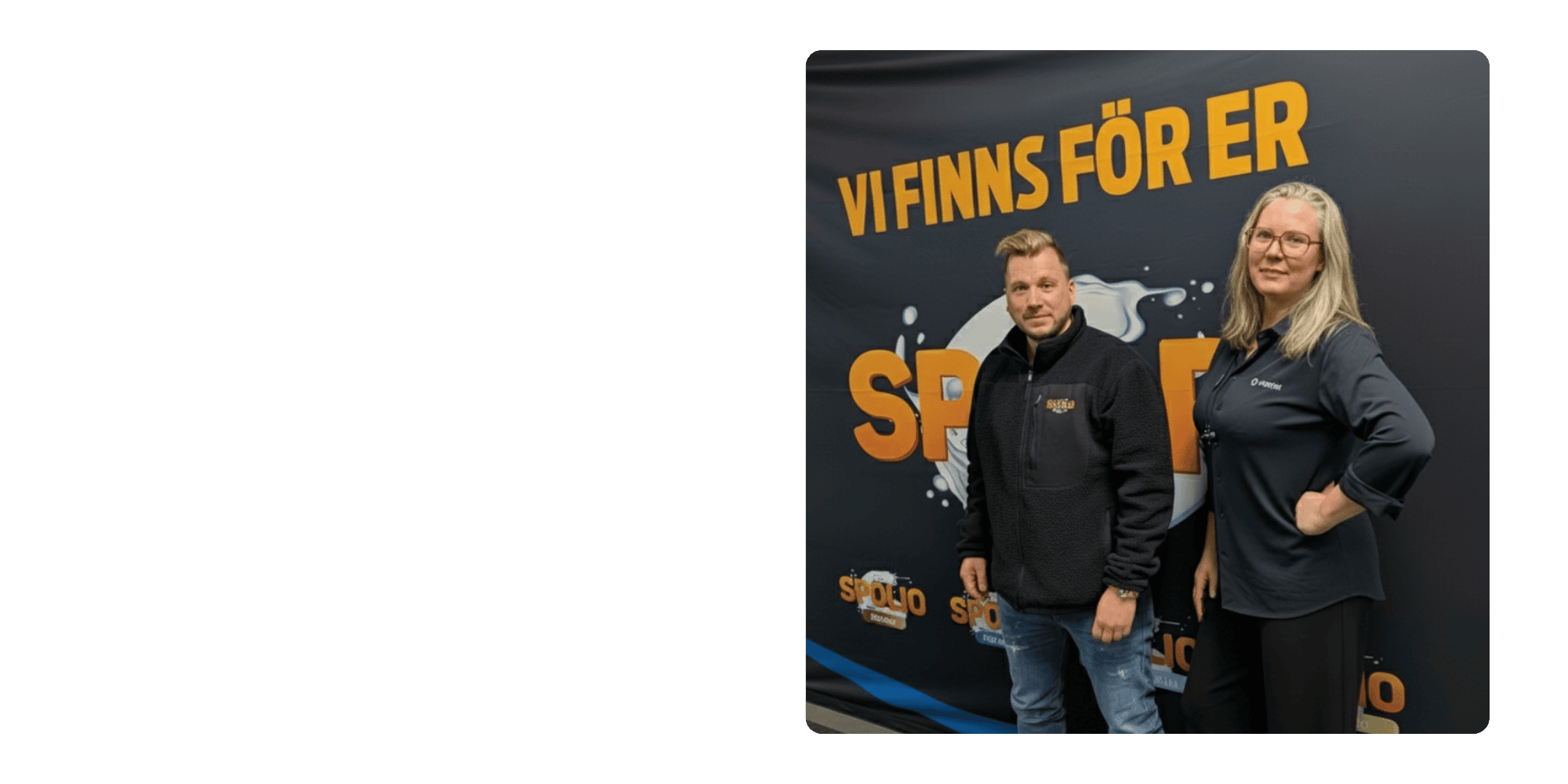 Rubriken “Från noll till Gasell: Så byggde Spolio Göteborg ett av landets snabbast växande spolbolag” tillsammans med foto på Tobiaz och Mowin framför Spolio-banderoll.