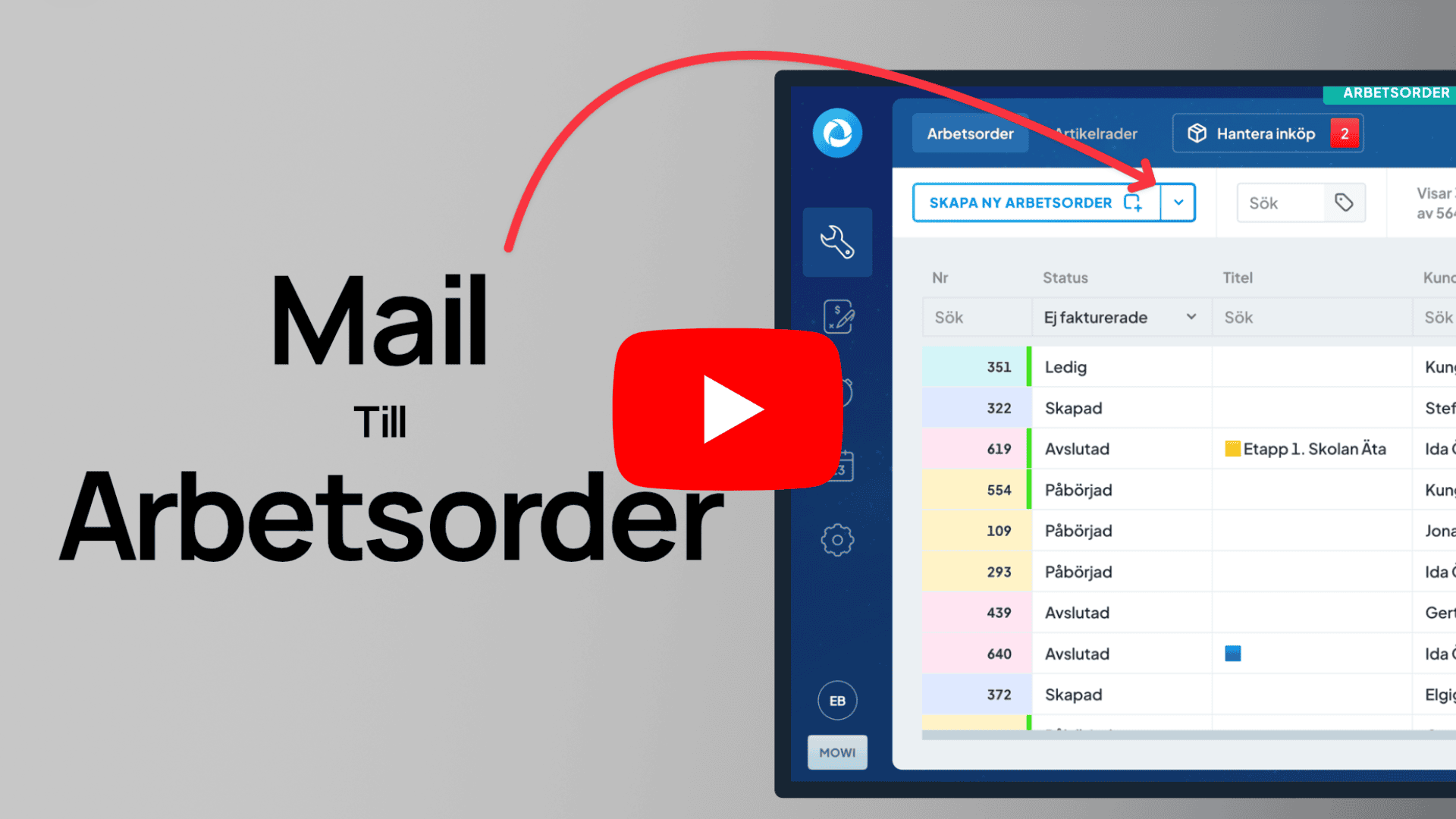 Importera order från portal i Mowin – videoguide